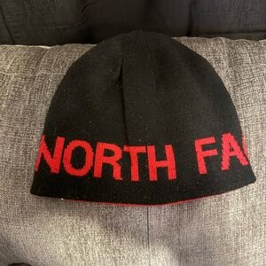 The North Face Black and Red Reversible Beanie